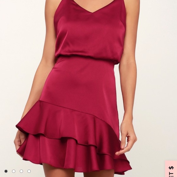 Lulus Dresses & Skirts - Lulu’s | Fuchsia satin ruffle dress